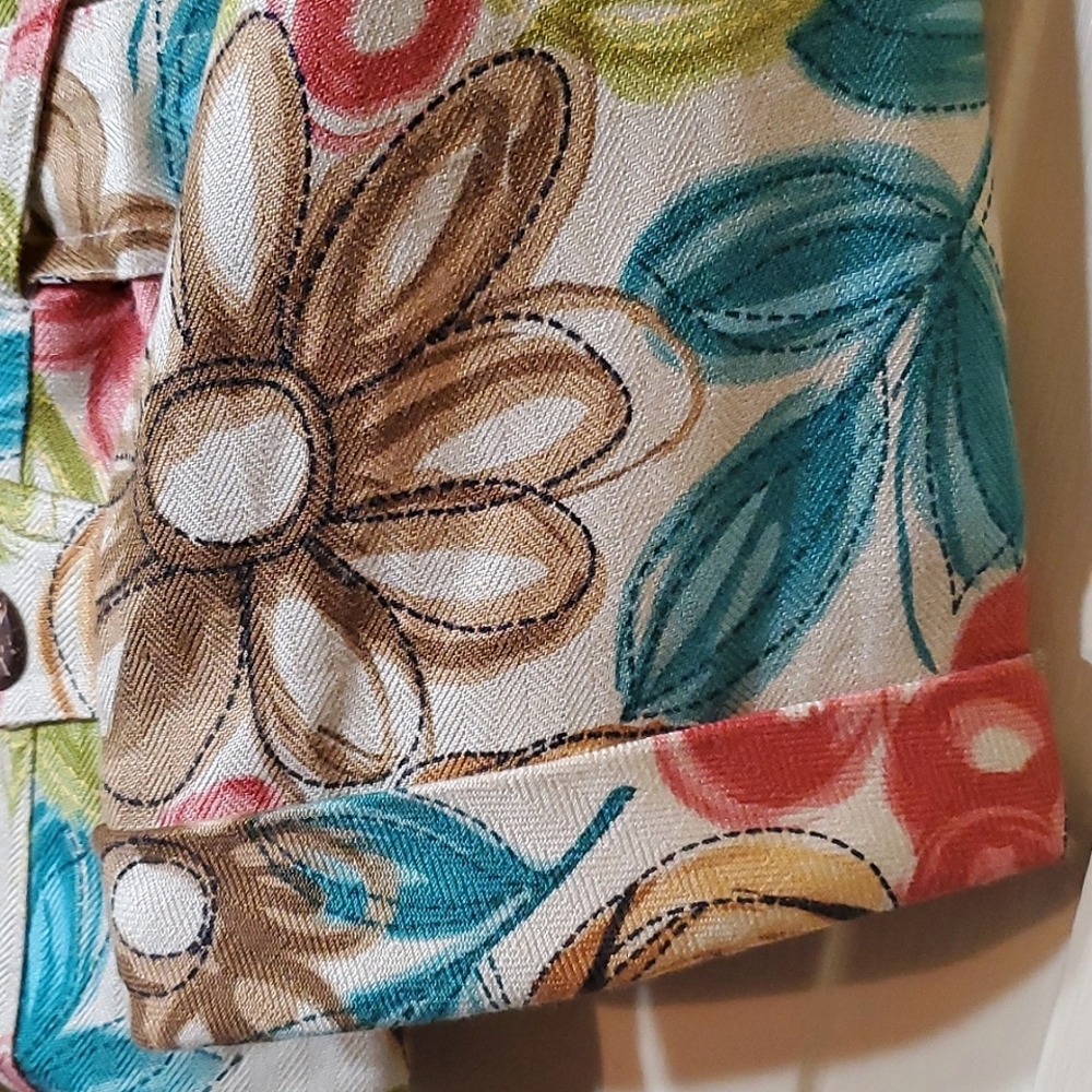 Floral Blazer Bead Detail Buttons & Tie Front Sz10 - Picture 4 of 10